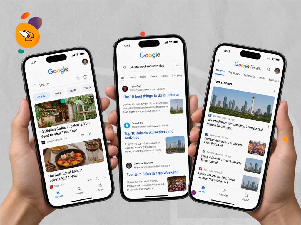 bedanya google discover dengan google search dan google news